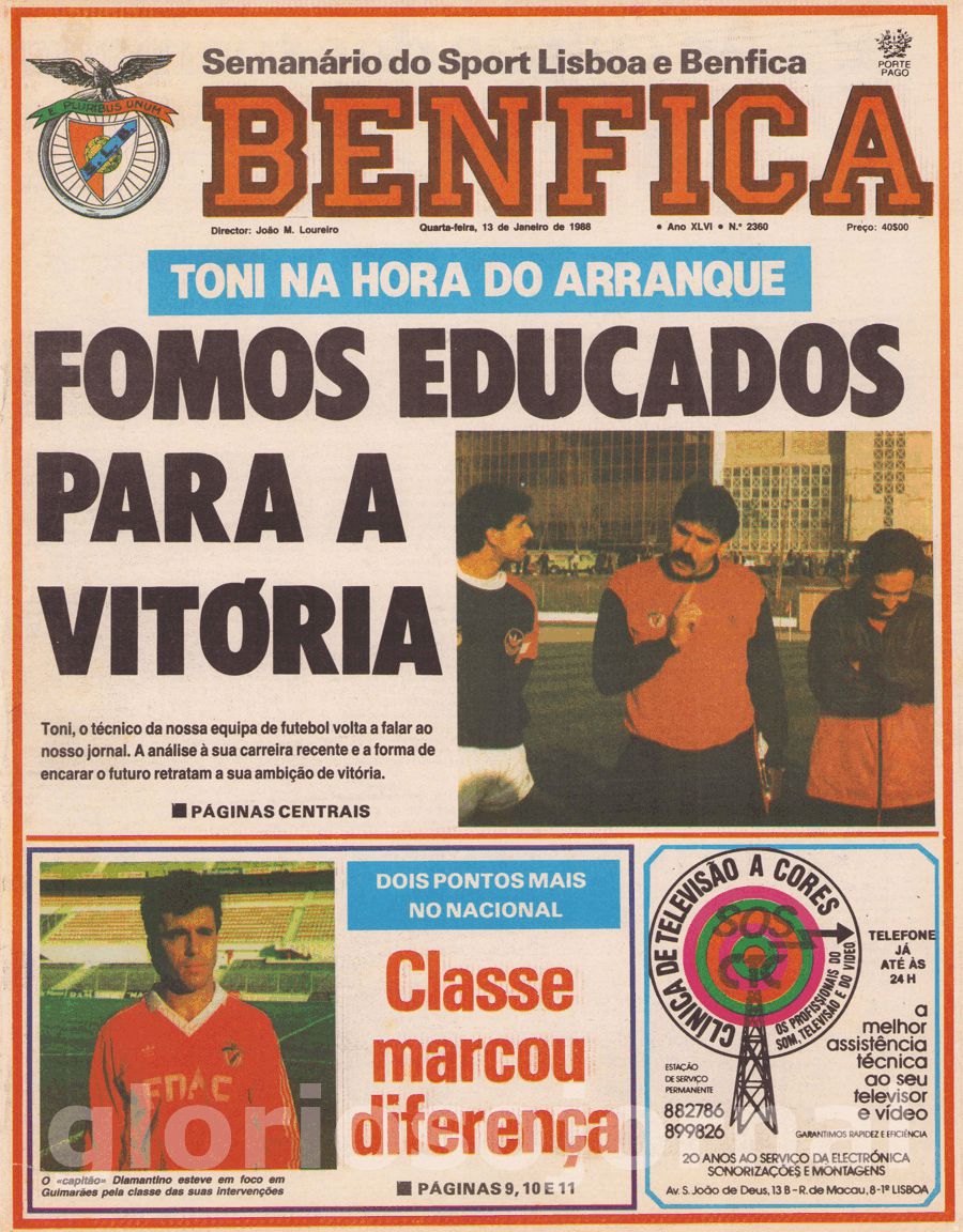 jornal o benfica 2360 1988-01-13